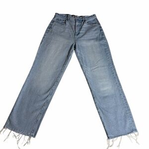 LOFT The Straight Jeans | Size 27 (4) | Raw Hem Vintage Medium Wash Denim